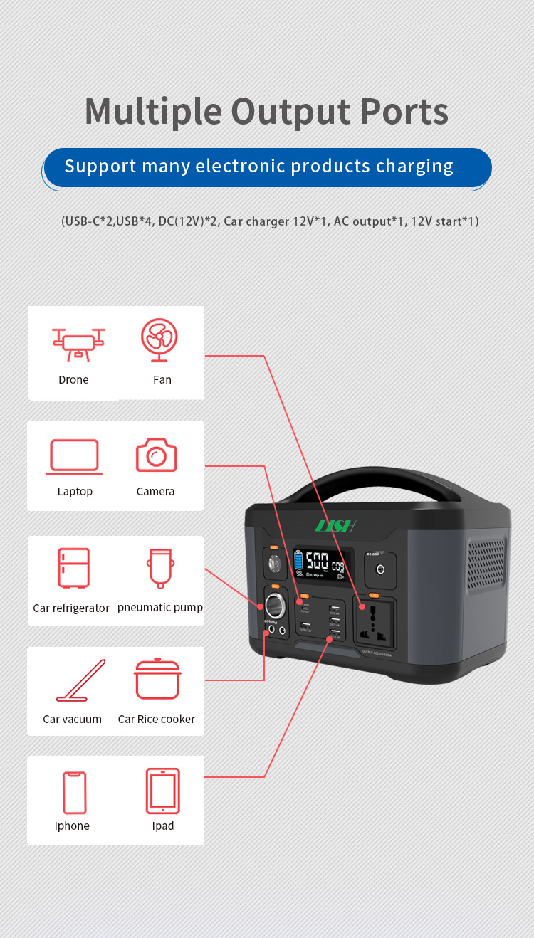 600WH Lithium Battery Portable Power Station