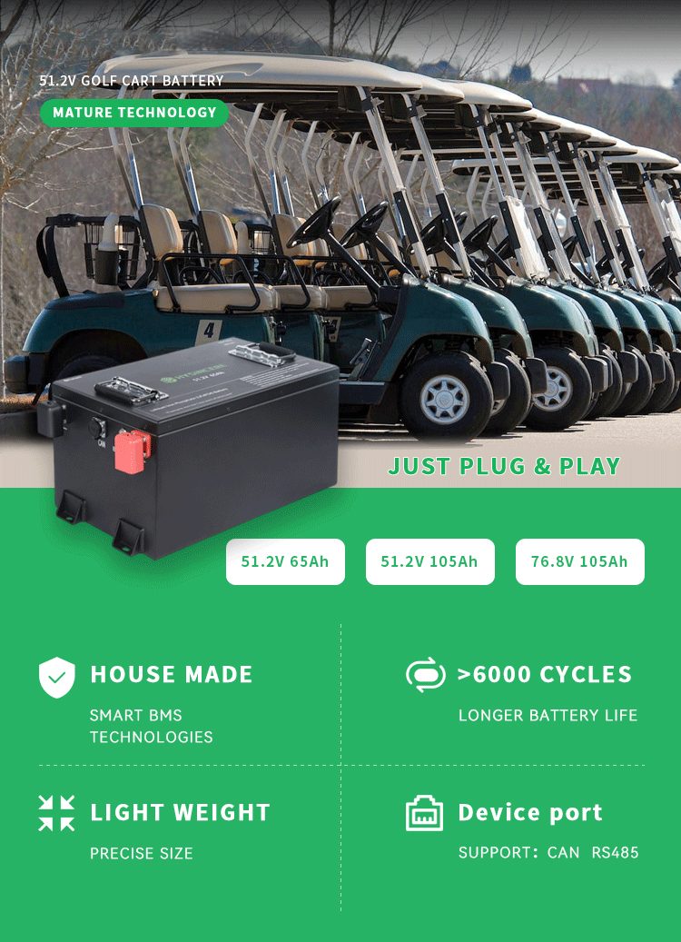  Battery Pack for Golf Carts 51.2 V