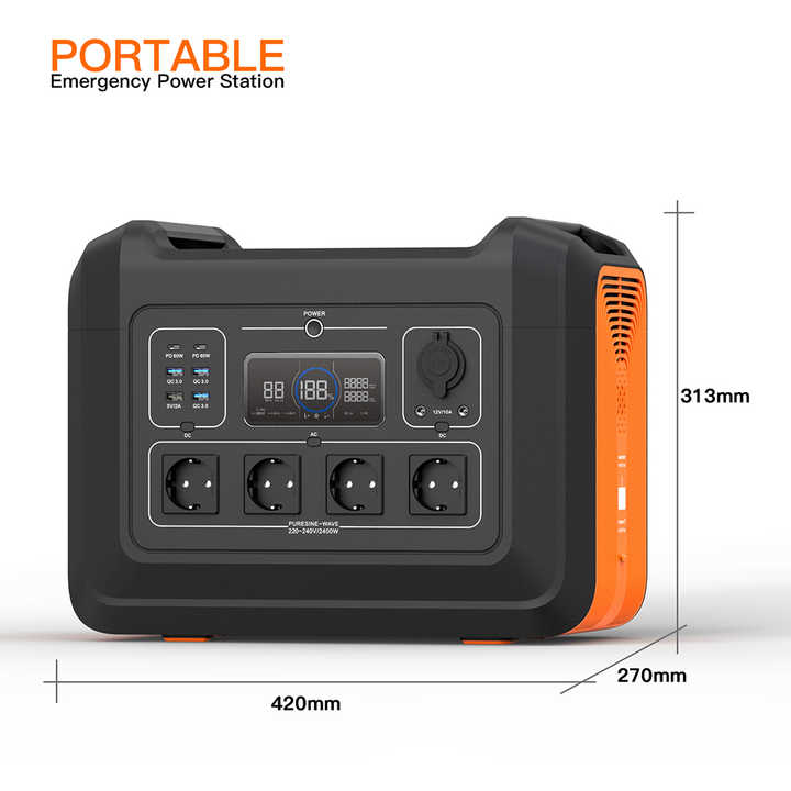  2400W Solar 230V EU Plug Portable Power Station 