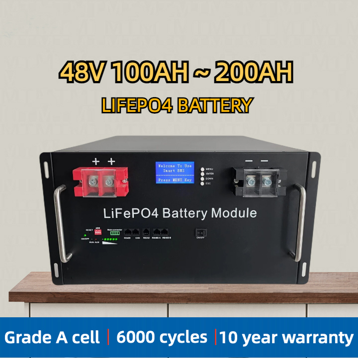 Stackable 51.2V 100ah LiFePO4 Battery 6000 Cycle Life 