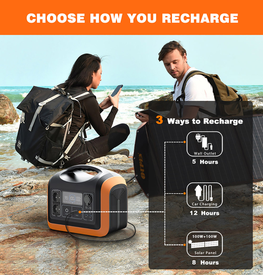 Portable Solar Power Station 1200W 220V