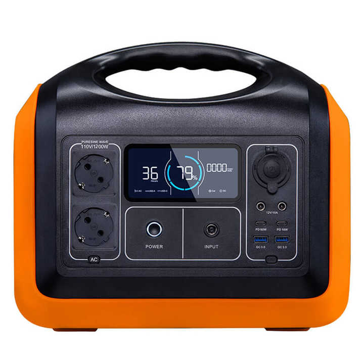 1200W EU Plug Camping Battery Portable Solar Power Station