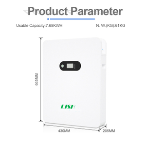  7.68KWh Wall Mounted Batteries for Household Energy Storage