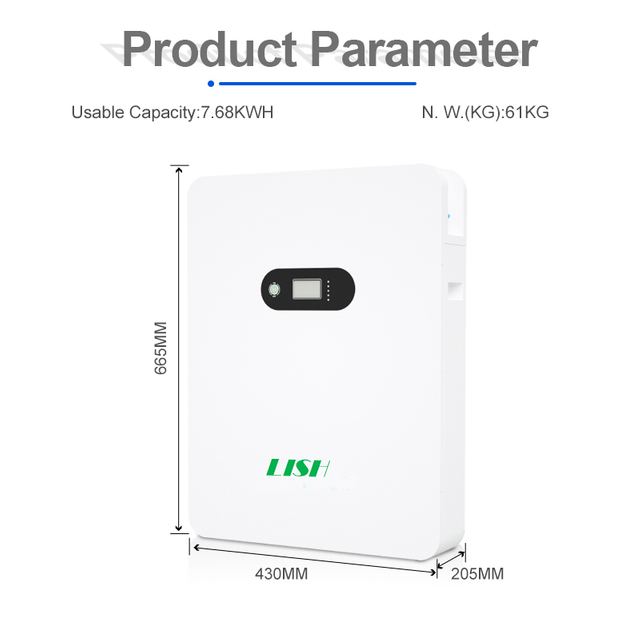  7.68KWh Wall Mounted Batteries for Household Energy Storage