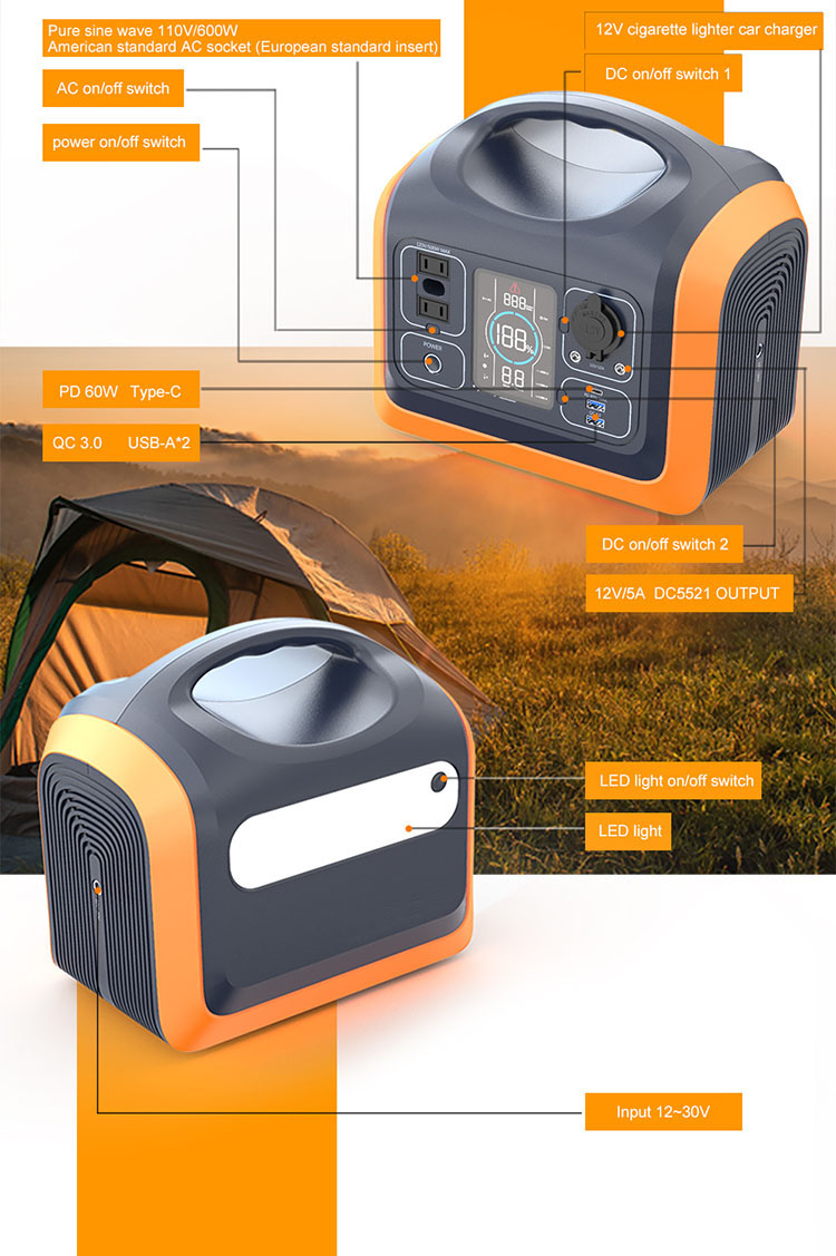 600W Backup Portable Power Station