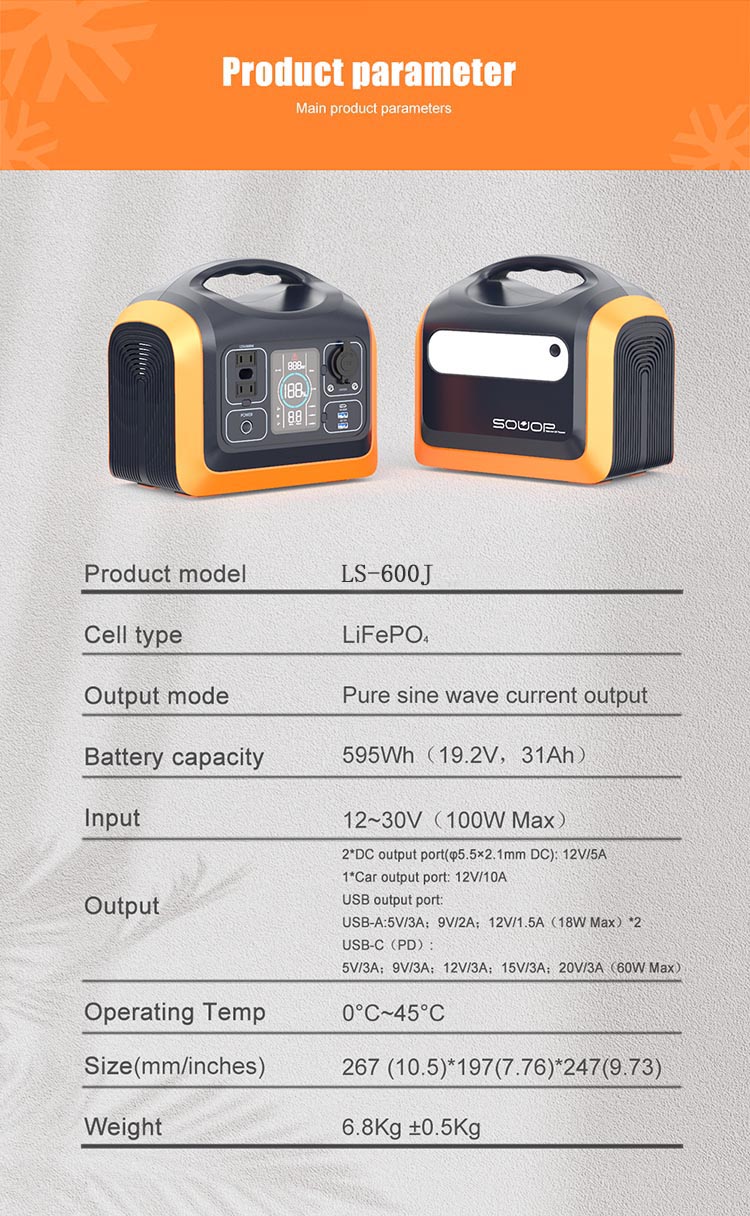 600W Backup Portable Power Station
