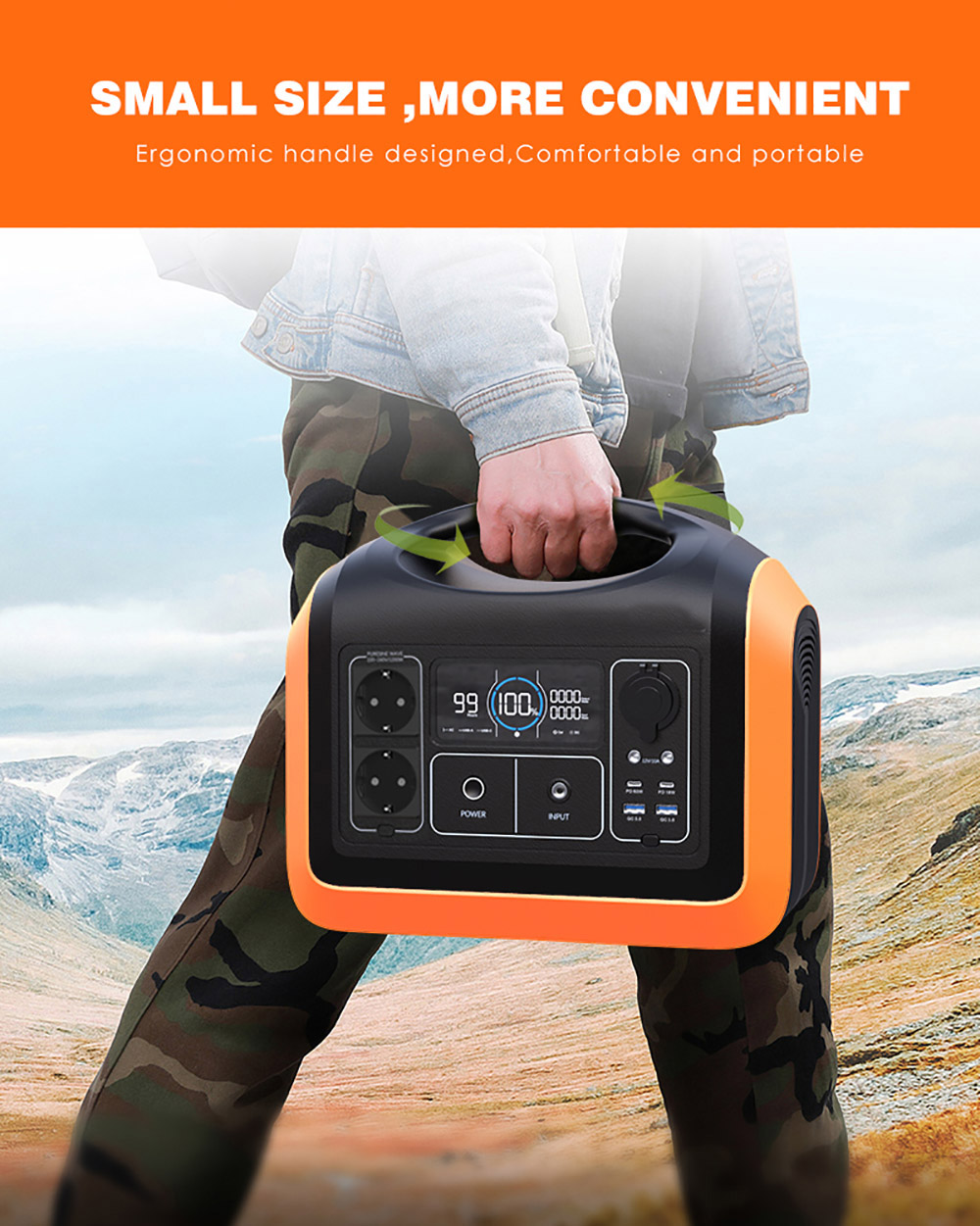 Portable Solar Power Station 1200W 220V